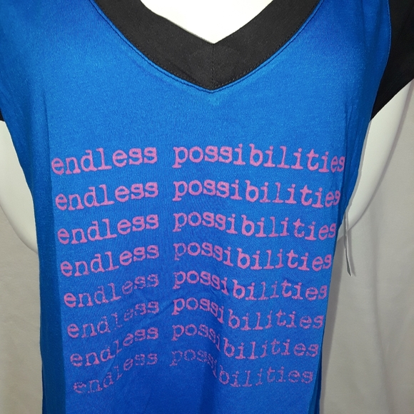 Pink Lotus Black & Blue Endless Possibilities Tee Shirt - Picture 2 of 6